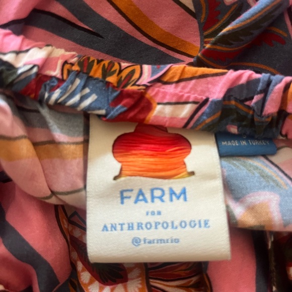 Farm Rio for Anthropologie Floral Pink Ruffle Dress - Picture 5 of 5